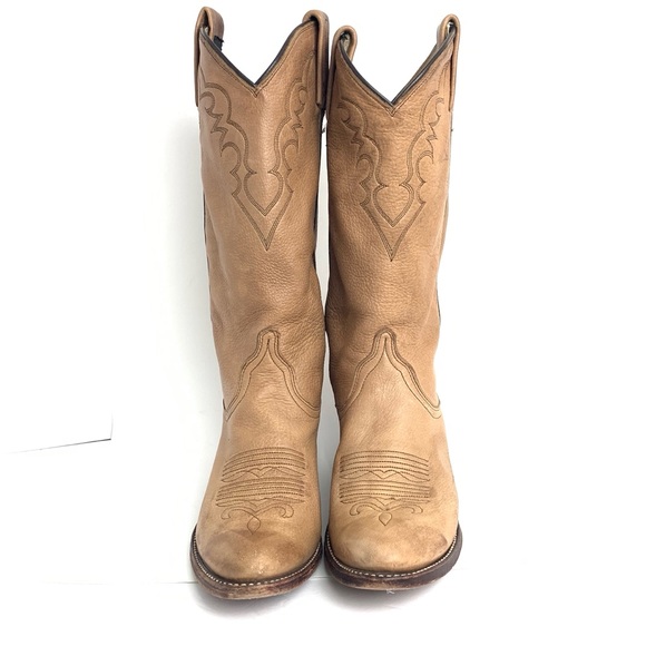 Dan Post Shoes - Dan Post leather embossed heeled cowgirl boots